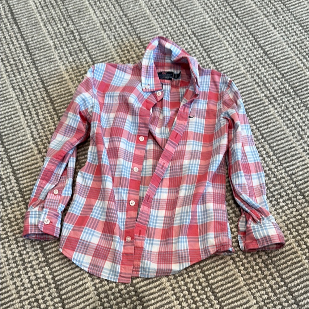 Vineyard Vines Pink and Blue Button Down Shirt Classic Style